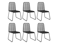 Sillas de jardín de mimbre negro de 6 piezas DKD Home Decor