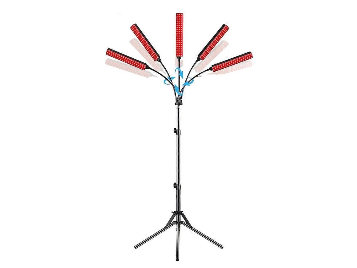 Terapia de luz roja para rostro y cuerpo, 5 dispositivos de terapia de luz roja infrarroja con soporte, luz de 660 nm y 850 nm, enchufe.