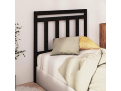 Cabecero De Cama Madera Maciza De Pino Negro 96x4x100 Cm