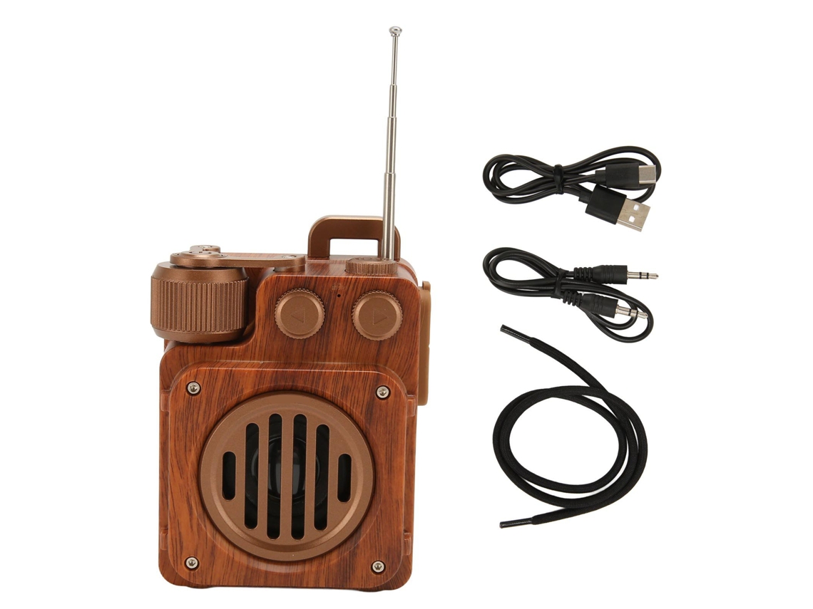 Altavoz Bluetooth Retro Con Radio Fm, Acabado Imitación Madera, Estilo Hifi, Compatible Con Memorias Usb Y Tarjetas De Memoria.