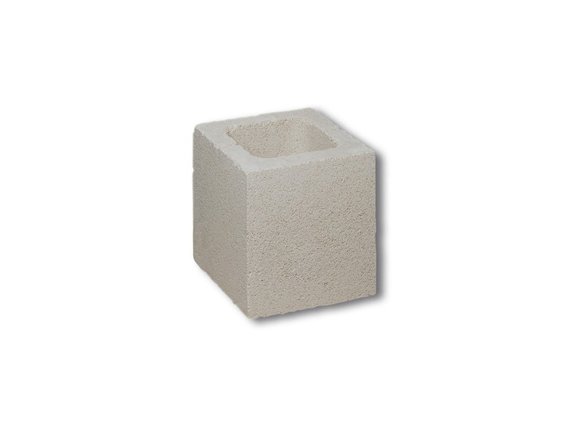 Bloque de hormigón liso hidrófugo, gris / Liso medio / Palet de 130 unidades