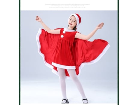 Vestido capa disfraz navideño 100cm