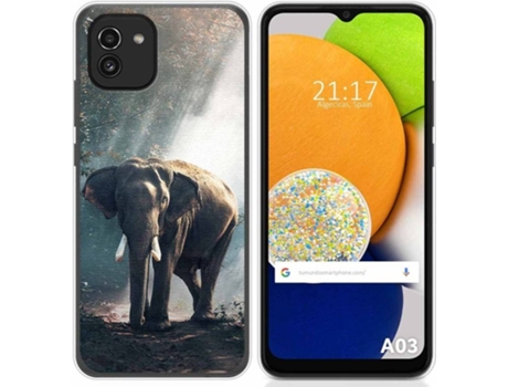 Carcasa para Samsung Galaxy A03 TUMUNDOSMARTPHONE Dibujos Elefante Multicolor