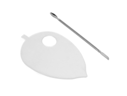 Paleta Transparente Con Forma De Hoja Para Decoración De Uñas Con Espátula Para Uso Profesional En Salones De Belleza Y En Casa.