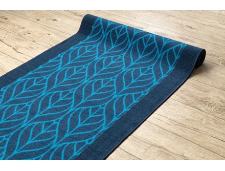 Alfombra de Pasillo con Refuerzo de Goma DYWANY LUSZCZOW Pióra Plumas (57 x 980 cm - Azul)