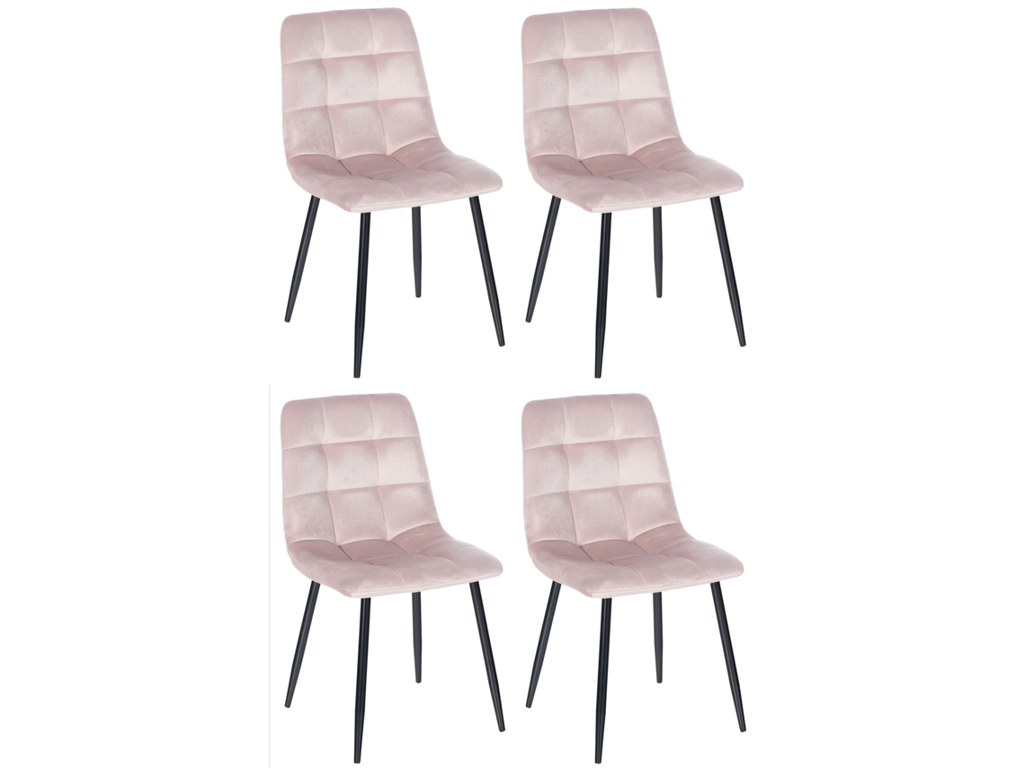 Juego de 4 sillas de comedor CLP rosa Antibes