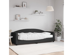 Sofá Cama Con Colchón Tela Negro 80x200 Cm