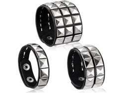 3 Pulseras De Cuero Estilo Punk Con Puentes Para Hombre Y Mujer, Accesorios Para Fiestas De Halloween De Los 80.
