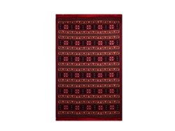 Bigghome Alfombra Salón 80x150 Cm Lavable, Resistente, Patrón Étnico, Roja
