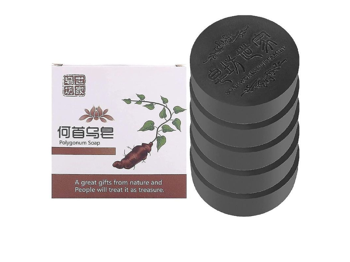 Champú Sólido Polygonum Para El Crecimiento Del Cabello, Cabello Negro Y Grueso, Limpieza Profunda.