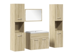 Maison Exclusive - Juego De Muebles De Baño 5 Pzas Madera Ingeniería Roble Sonoma