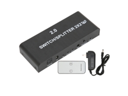 Divisor De Interface Multimídia Hd 2x2 4k 60hz Comutador De Vídeo 2 Entradas 2 Saídas Transmissão De Sinal Plug Us 100‑240v