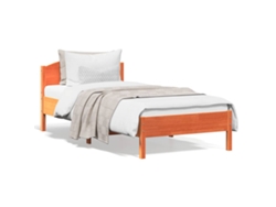 Estructura De Cama Sin Colchón Madera De Pino Marrón 90x200 Cm