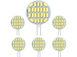 Bombilla LED Rebe G4 de 6 piezas, 3 W, AC12 24 V, 300 lm, blanco frío 6000 K, 24 x 5730 SMD, equivalente a halógena de 30 W, no regulable, redonda empotrable.