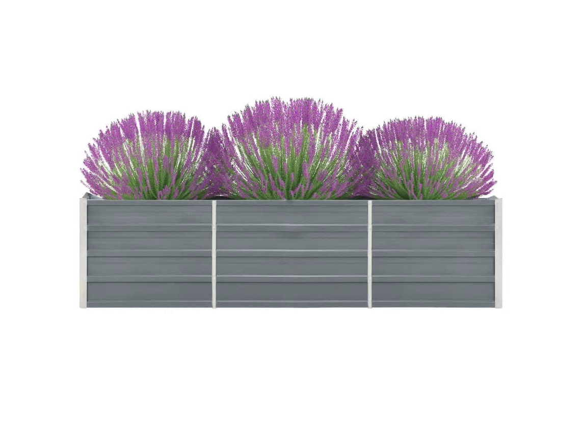 Jardinera | Arriate De Jardín De Acero Galvanizado Gris 240x40x45 Cm