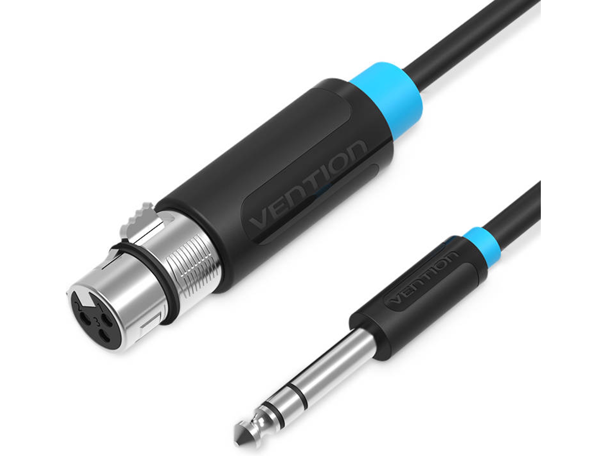 Cable de audio VENTION Jack 6.5mm Macho Stéreo para XLR hembra de 1 metro - negro