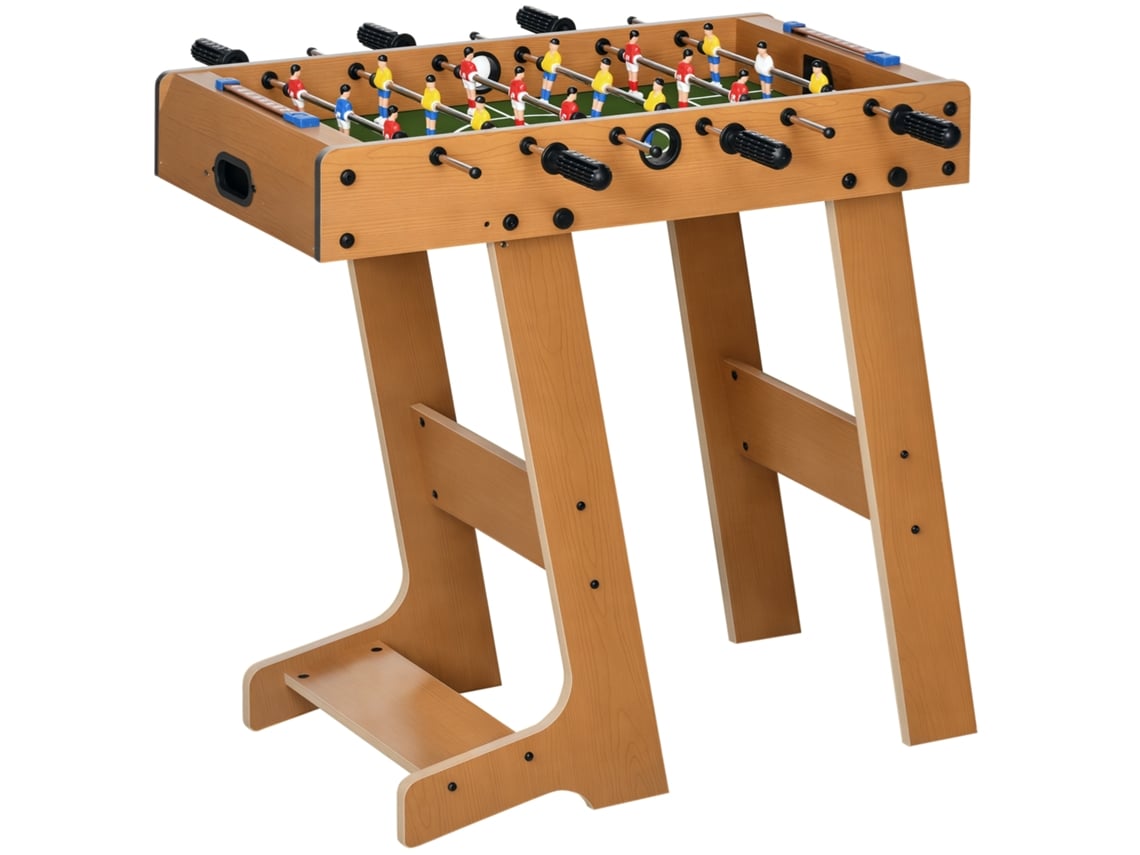 Mesa Pebolim Dobrável Madeira 69x37x70 2 Bolas 6 Manoplas Jogos Família