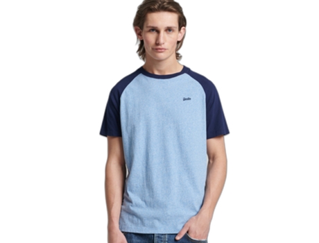 Camiseta para Hombre SUPERDRY (S - Algodón - Azul)