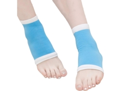 Calcetines Hidratantes Con Gel De Silicona Para Talones, Reducen La Presión En El Talón, 5 Pares, Azules, Lavables Y Reutilizables.