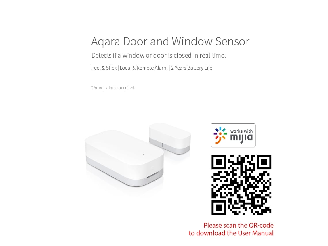 2026-sensor De Puerta Y Ventana Aqara Zigbee Conexión Inalámbrica Control App Dispositivos Inteligentes Hogar Compatible Con Android Ios