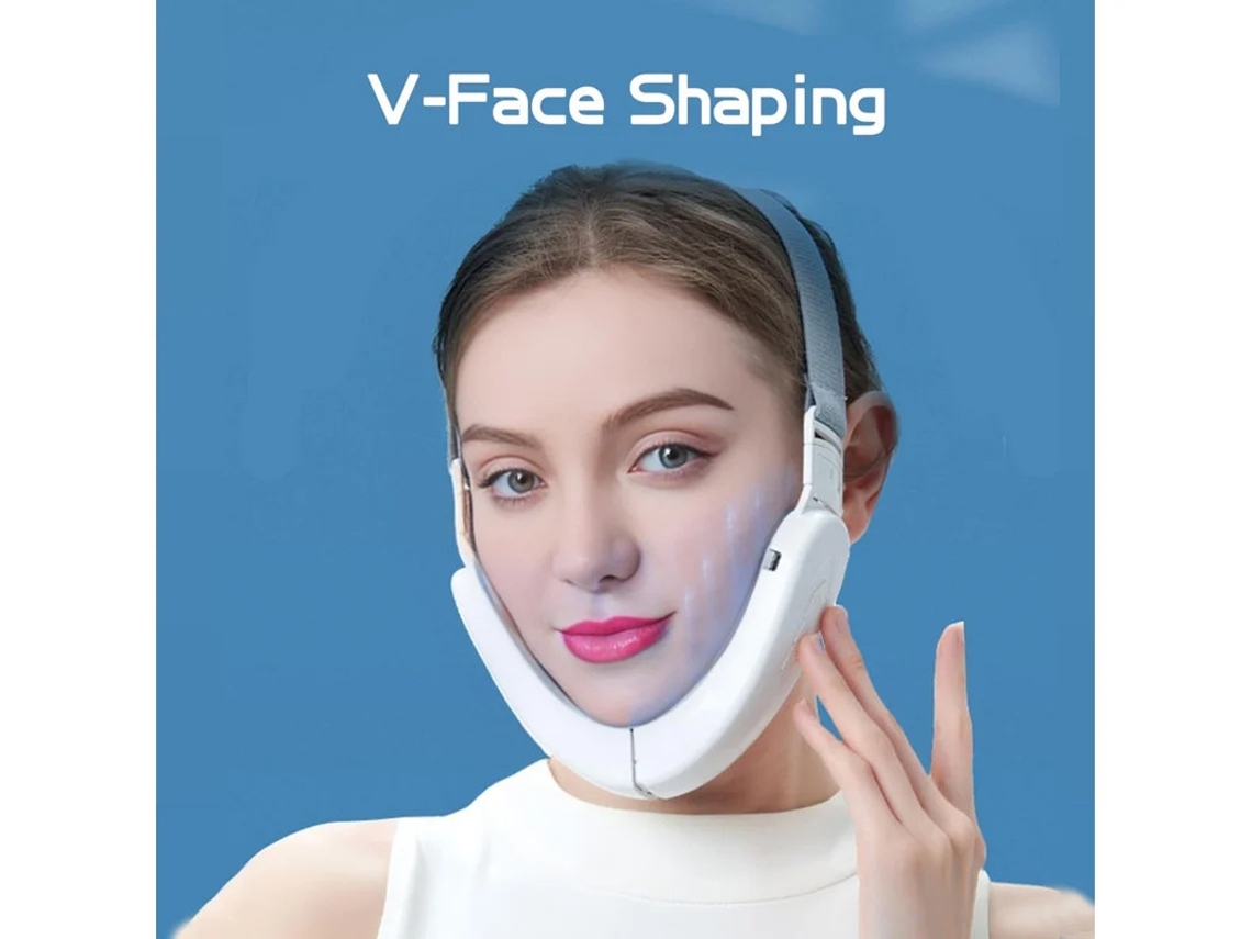 Masajeador facial para papada VE, moldeador facial, reafirmante de piel con 6 modos y 12 niveles de intensidad, blanco Bestvite