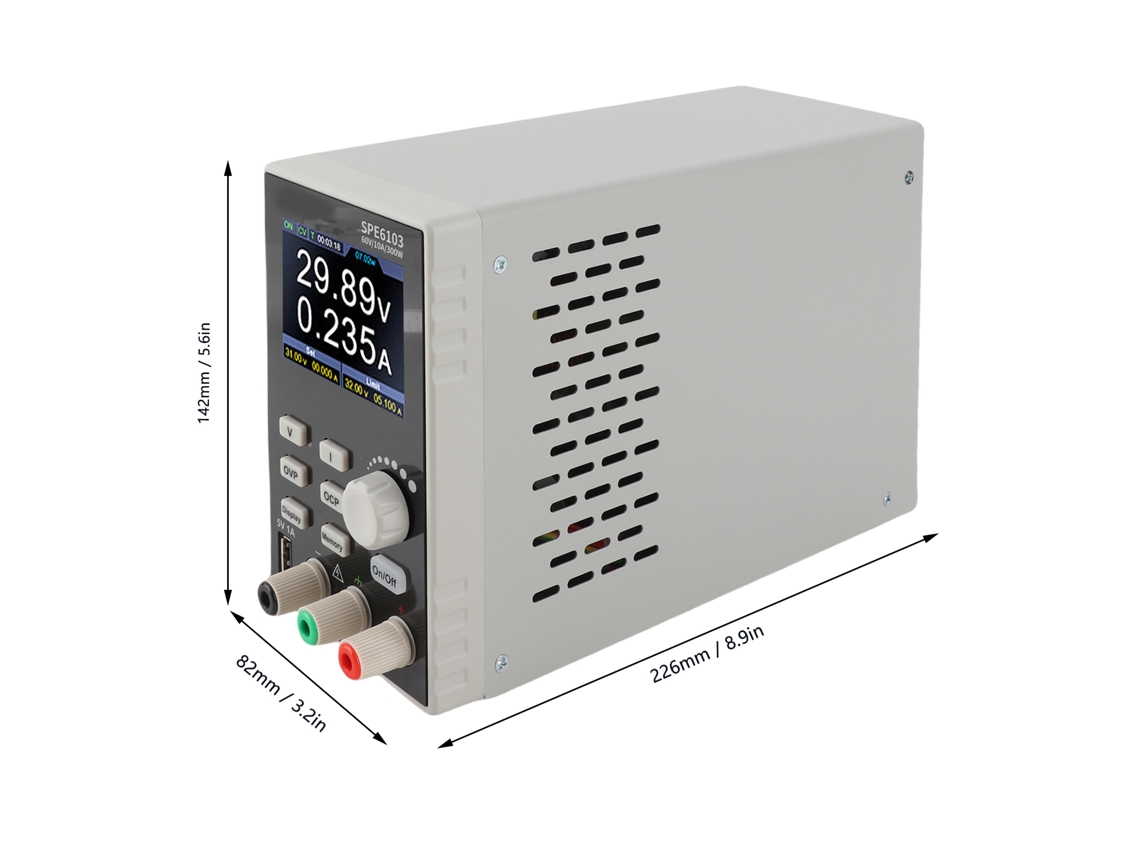 Fuente de alimentación de CC variable de un solo canal Spe6103, regulador de voltaje, 300 W