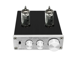 Preamplificador Mini Hifi Fx-audio Tube-03 Con Válvula De Vacío 6k4, Ajuste De Agudos Y Graves, Color Plata, Enchufe Británico.