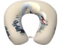 Almohada Viaje Forma Cisne Poliéster, Felpa Espuma Viscoelástica Fácil Soporte, Ajustable Plegable: