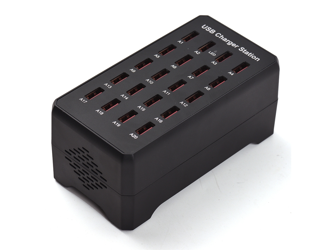 Bloque De Cargador Usb C 20 Puertos 100w Concentrador De Carga Rápida Inteligente Para Múltiples Dispositivos