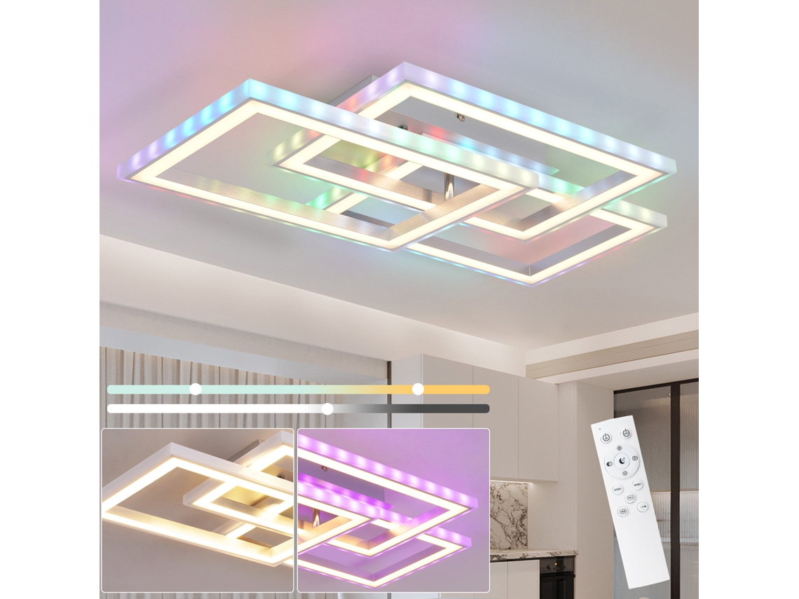Zmh Lámpara De Techo Led Rgb Con Control Remoto Y Regulable Para Dormitorio