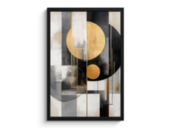 Póster Enmarcado Abstracto - Oro - Plata - Formas - Estética - Moderno 40x60 Cm