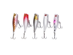 2026rebe-5pcs Señuelos De Pesca 4.5cm/3.5g Para Bass, Topwater Poppers Con Ojos 3d, Imitación Realista Para Agua Dulce Y Salada