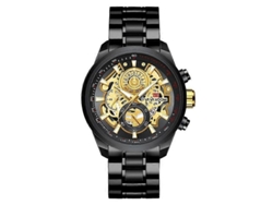 Reloj Vava Voom 2311g Jh2 para hombre con correa de acero negra y calendario luminoso, deportivo, informal, de cuarzo, hueco Hengrongshen