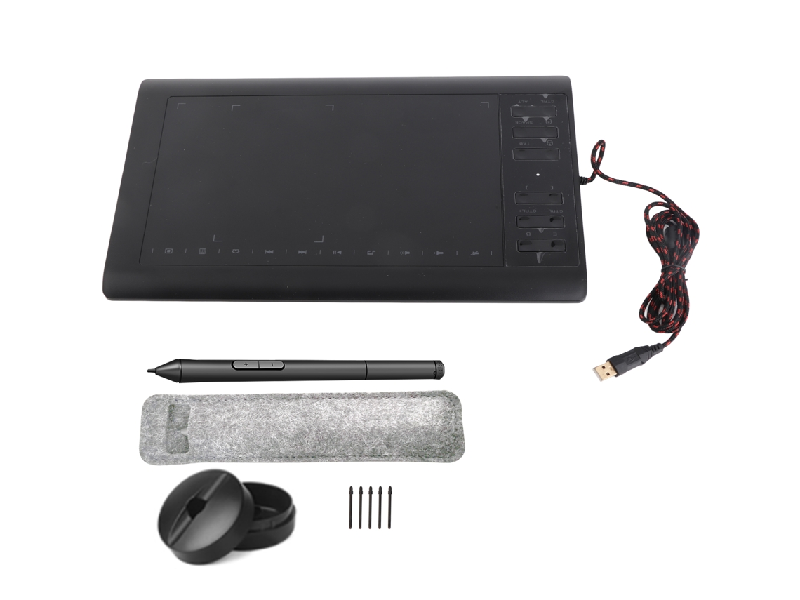 Tableta De Dibujo Digital De 10x6 Pulgadas Con Lápiz Estilo 8192 Niveles De Presión Compatible Con Win Android