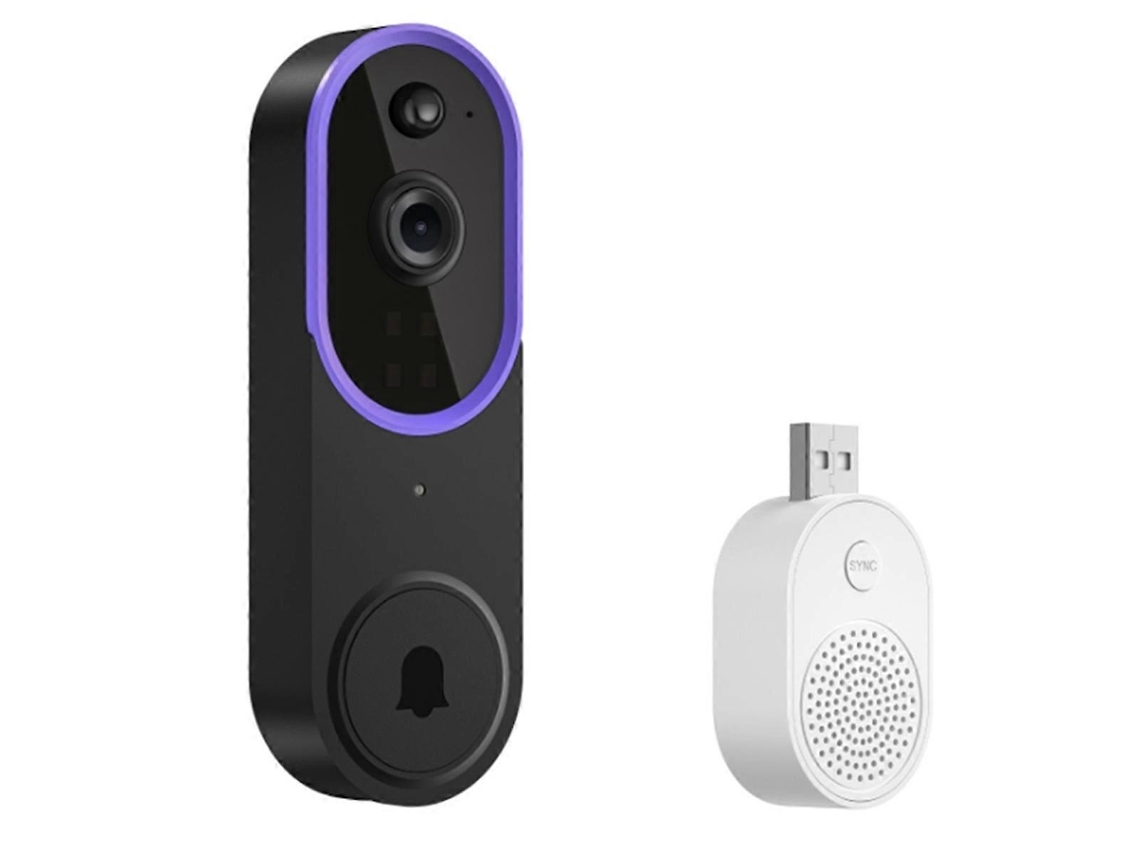 Timbre Inalámbrico Para Exteriores Con Videoportero Wi-fi, Mirilla Digital Con Visión Nocturna Infrarroja Y Cámara Hd Resistente Al Agua. Brilvibe_ozo