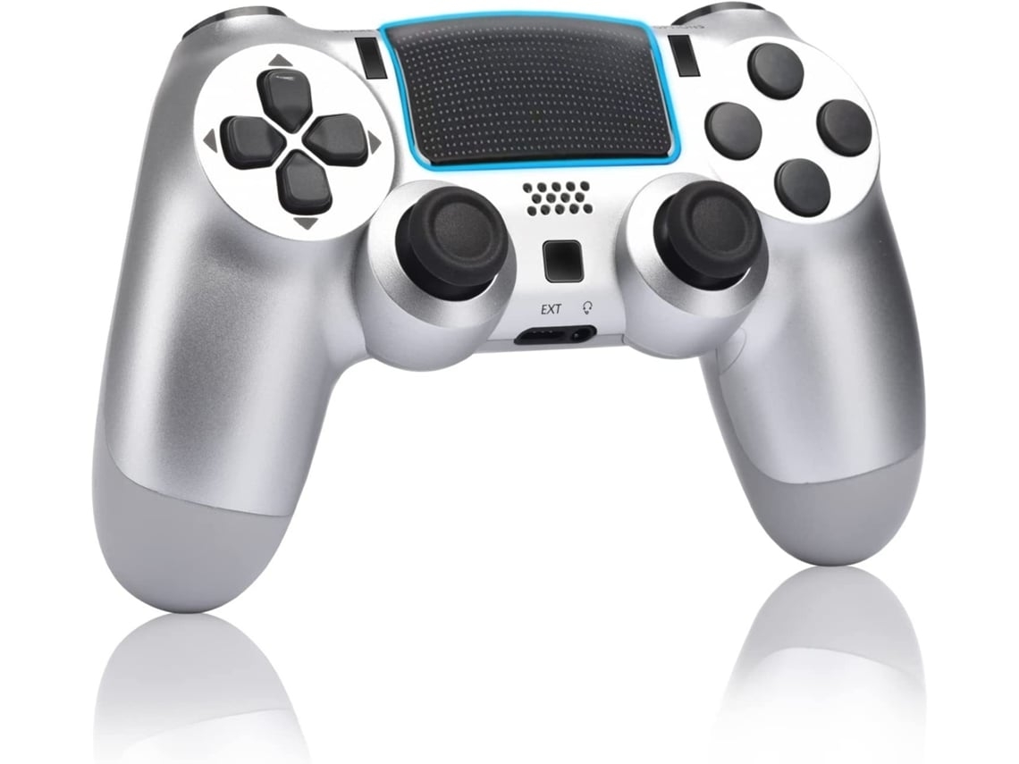 Controlador Ps4 Controladores De Trabajo Remoto Inalámbricos para Ps4 con Controlador De Juegos Playstation 4/Pc con Joystick Batería De 800 Mah Plata YIZHOOD