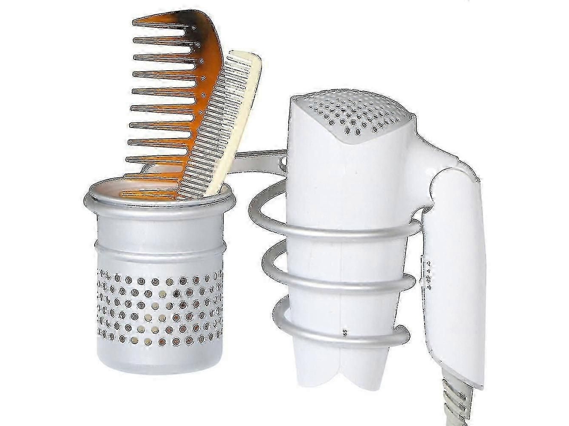 Soporte para secador de pelo, organizador de cabello para colgar en la pared, soporte para peines en espiral GOKOCO