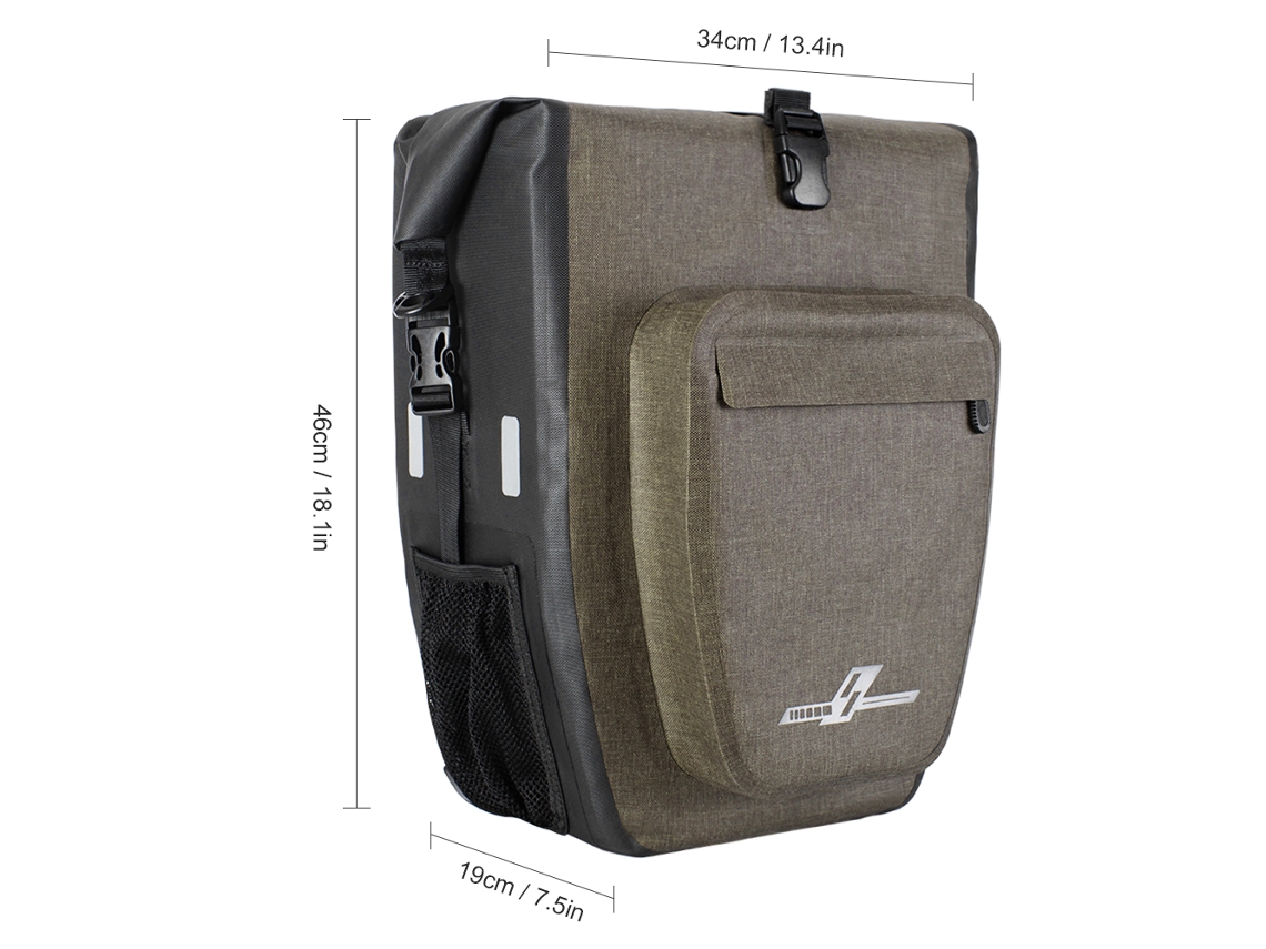 Bolsa Impermeable De 30 Litros Para Portaequipajes De Bicicleta Con Cierre Enrollable Y Correas Ajustables.