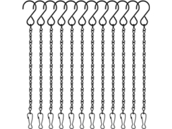 12 Cadenas Negras Colgantes, Portamacetas De Jardín, Cadenas Metálicas Con Ganchos Para Comederos De Aves, Luminarias Y Adornos Decorativos