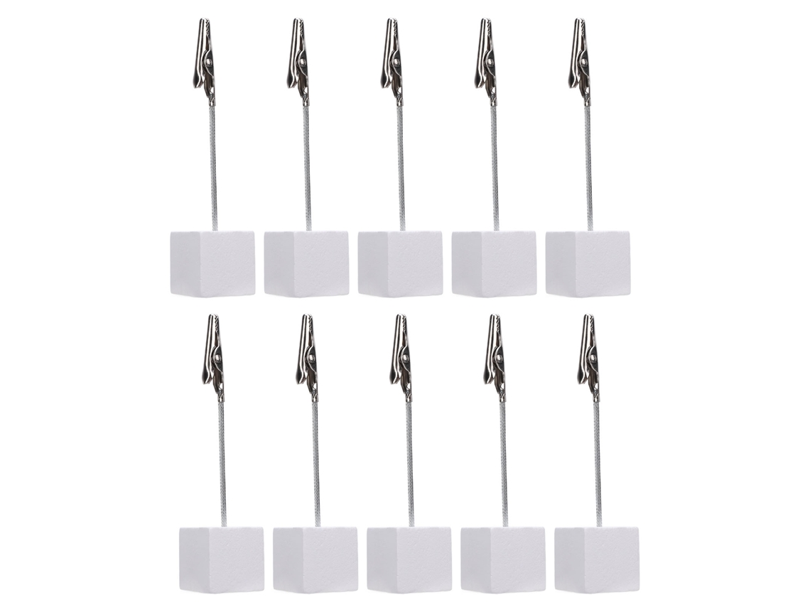 10 Soportes De Madera Para Números De Mesa Con Pinza De Cocodrilo Para Fotos, Notas Y Eventos.