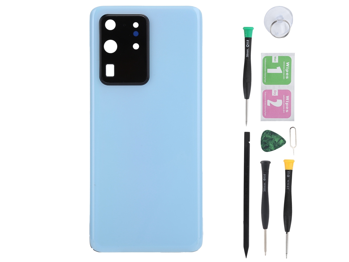 Tapa Trasera De Batería Para Samsung S20 Ultra 5g Con Herramientas Carcasa De Repuesto Azul