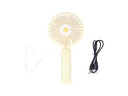 Ats-ventilador Portátil Mini Recargable Con Patrón De Flores Bonito Plegable Para Hogar Oficina Viajes Amarillo