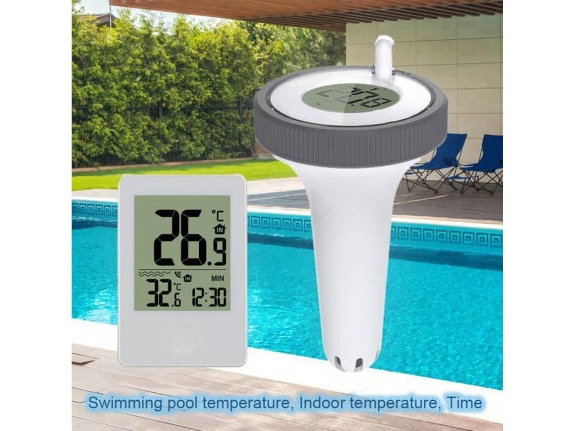 Receptor de Display Lcd Sem Fio com Termômetro de Piscina Distância de Detecção de 60 Metros 