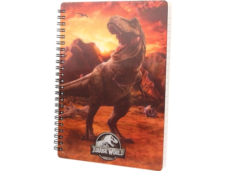 Caderno T-Rex Into The Wild Jurassic World Efeito 3D Lenticular