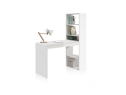 Mesa de escritorio con estantería Duplo Blanco Artik (Blanco Mate) Mesa:120/Estantería:25 x Mesa:71/Estantería:144 x Mesa: 53cm / Estantería: 54cm cm