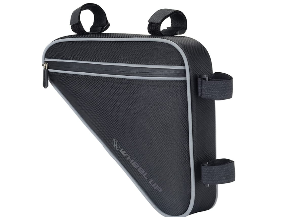 Bolsa para cuadro de bicicleta, impermeable, triangular, con tira reflectante, color negro USHION