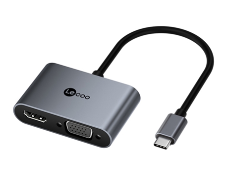 Adaptador LECOO Lkc1328H 4In1 Tipo-C a Usb3.0 Pd HDMI VGA para Huawei Mate40/P50 S20