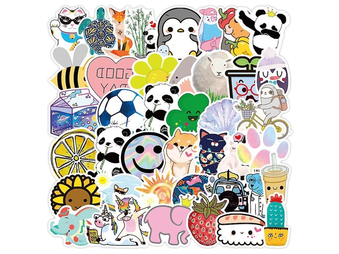 Adhesivos De Coche Y Maleta Infantiles Cómicos Y Frescos Impermeables Con 50 Diseños Para Decoración Diy