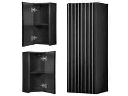 Armario de pared para baño Newport 57x20x19 cm - Negro [EN.CASA]