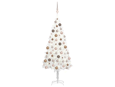 Árbol de Navidad VIDAXL preiluminado con luces y bolas blanco (150 cm)